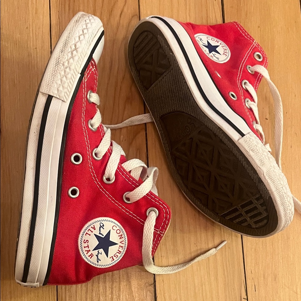 Converse Kids Red High-Top Sneakers - Picture 2 of 8